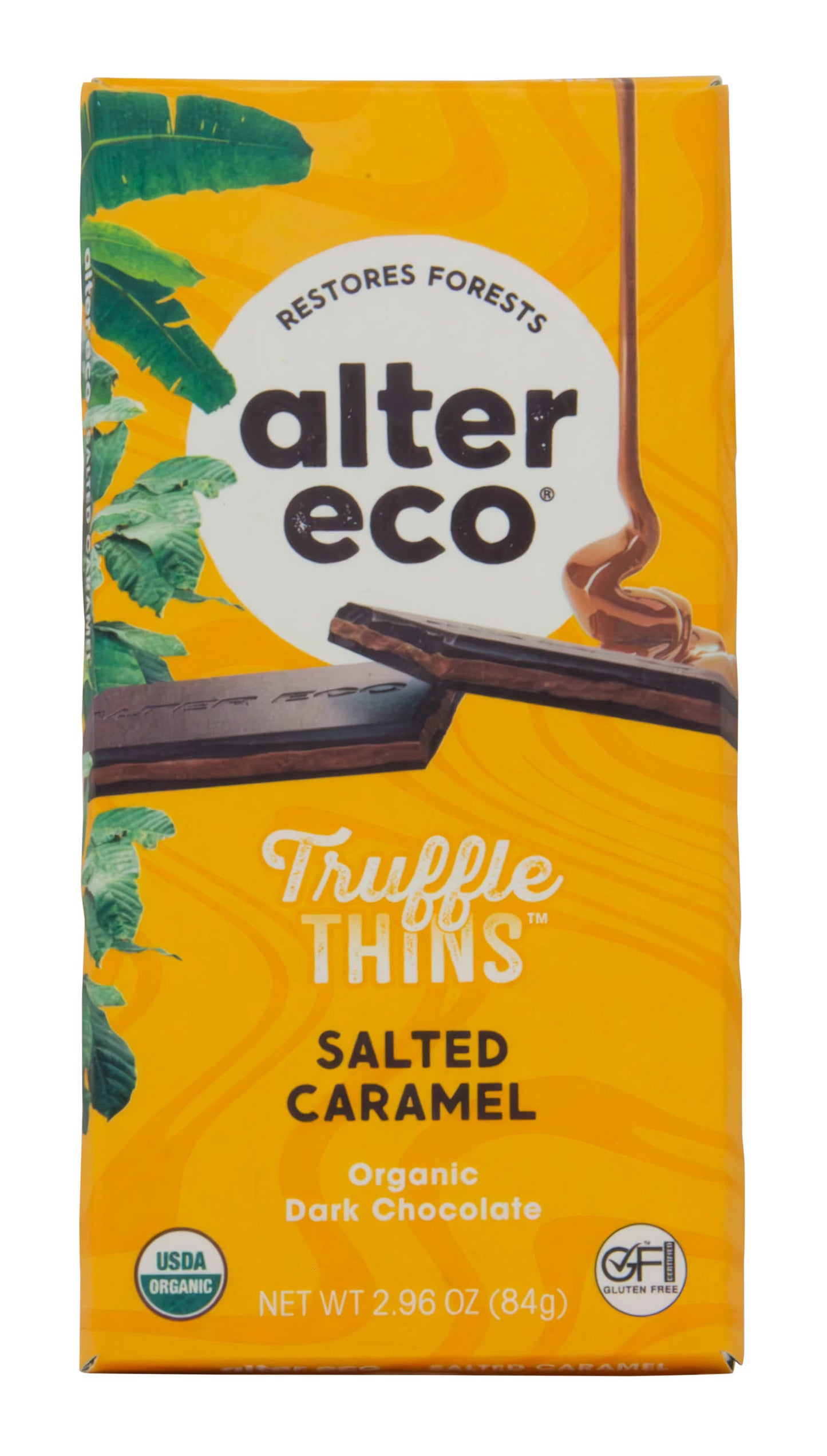 Alter Eco Truffle Thins, Dark Chocolate Bar, Salted Caramel, Organic