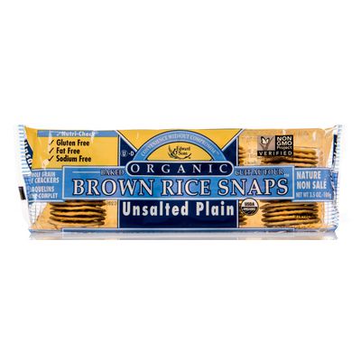 Edward & Sons Crackers, Brown Rice Snaps, Plain, No Salt