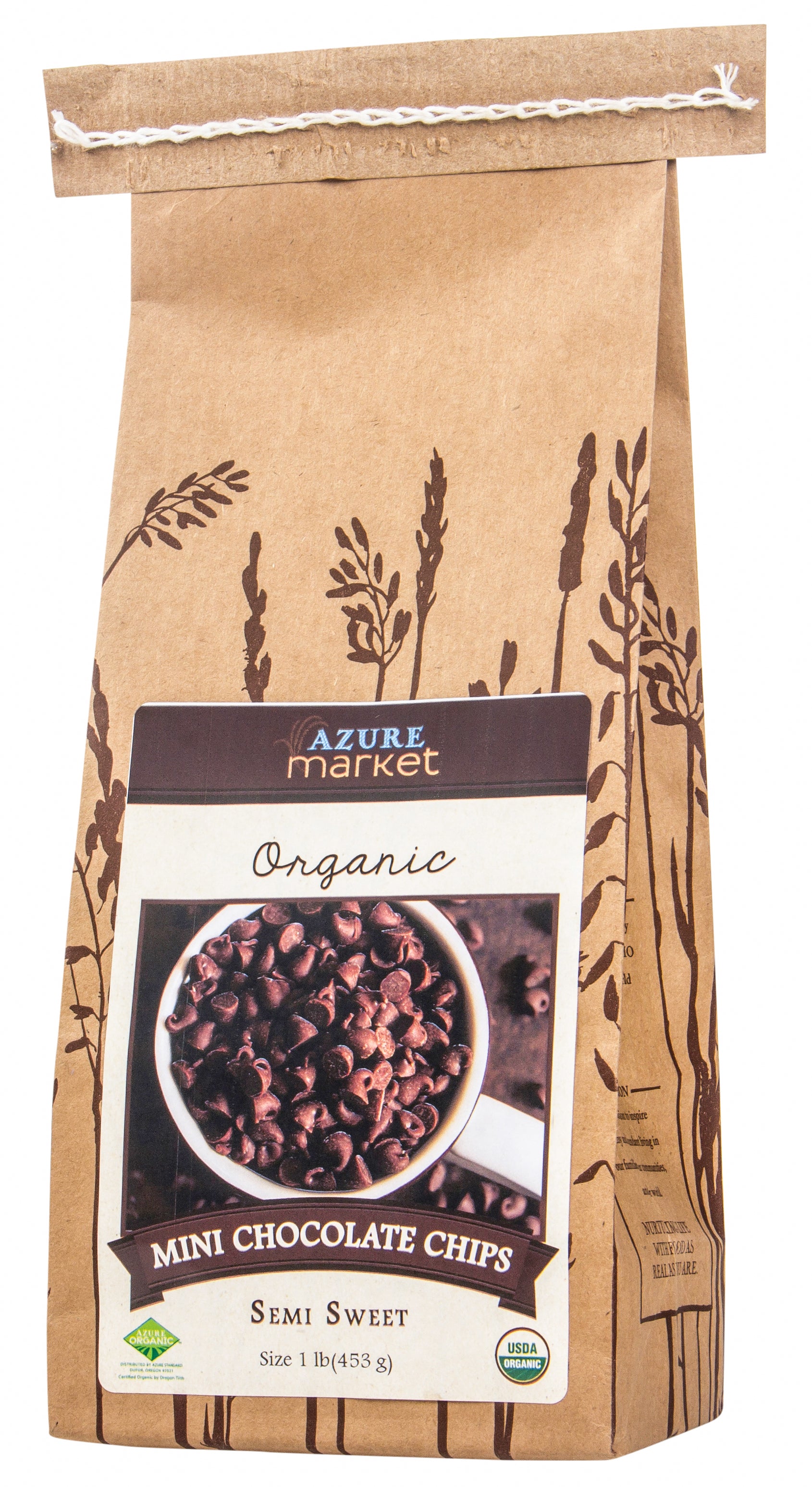 Azure Market Organics Chocolate Chips, Mini, Semi Sweet, Organic