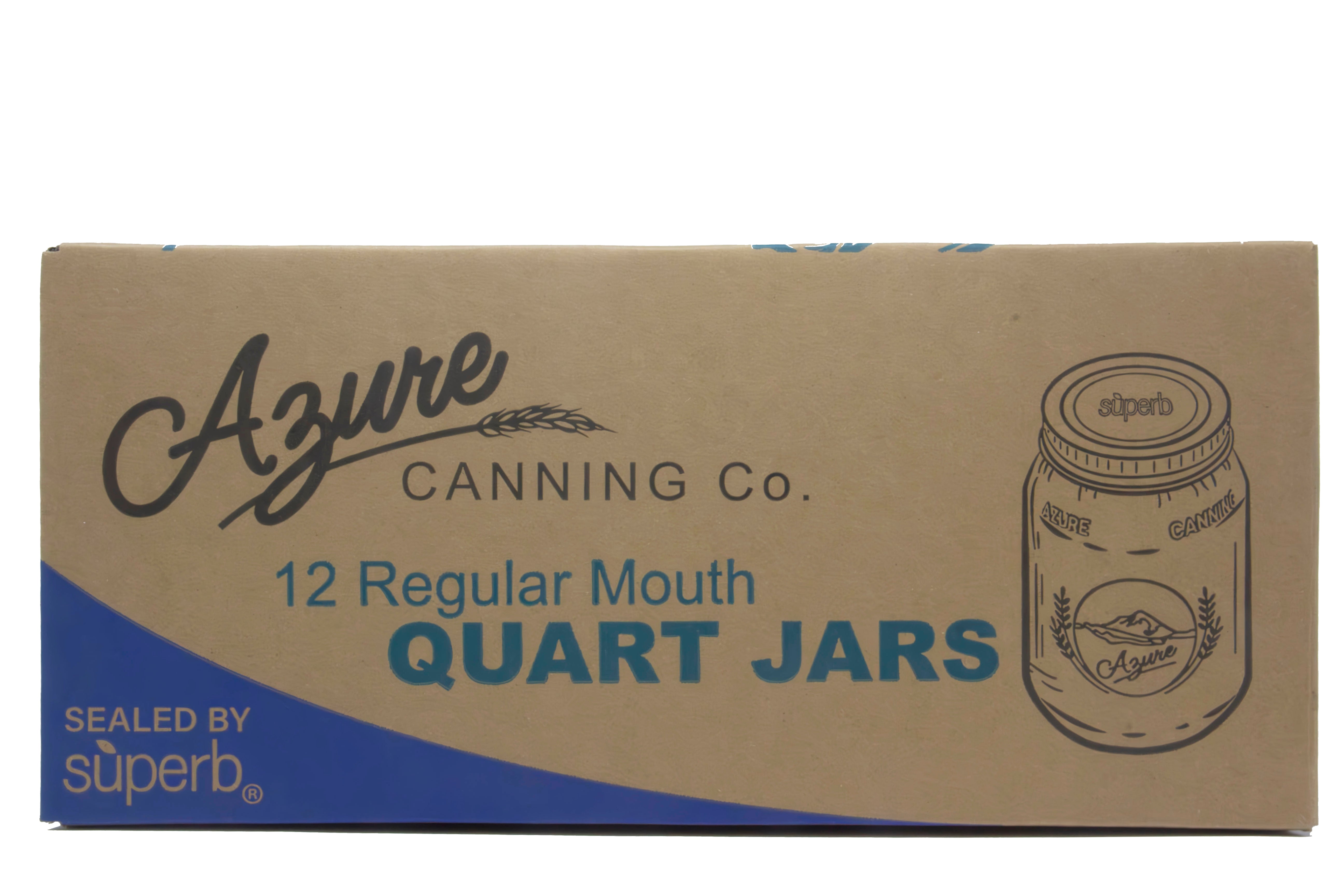Azure Canning Co. Canning Jars, Quart, Regular (with lids & bands
