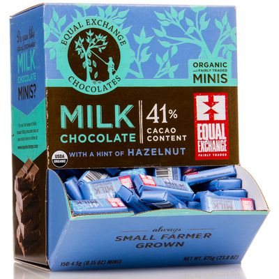 Equal Exchange Milk Chocolate Bars, Mini, 43%, Organic