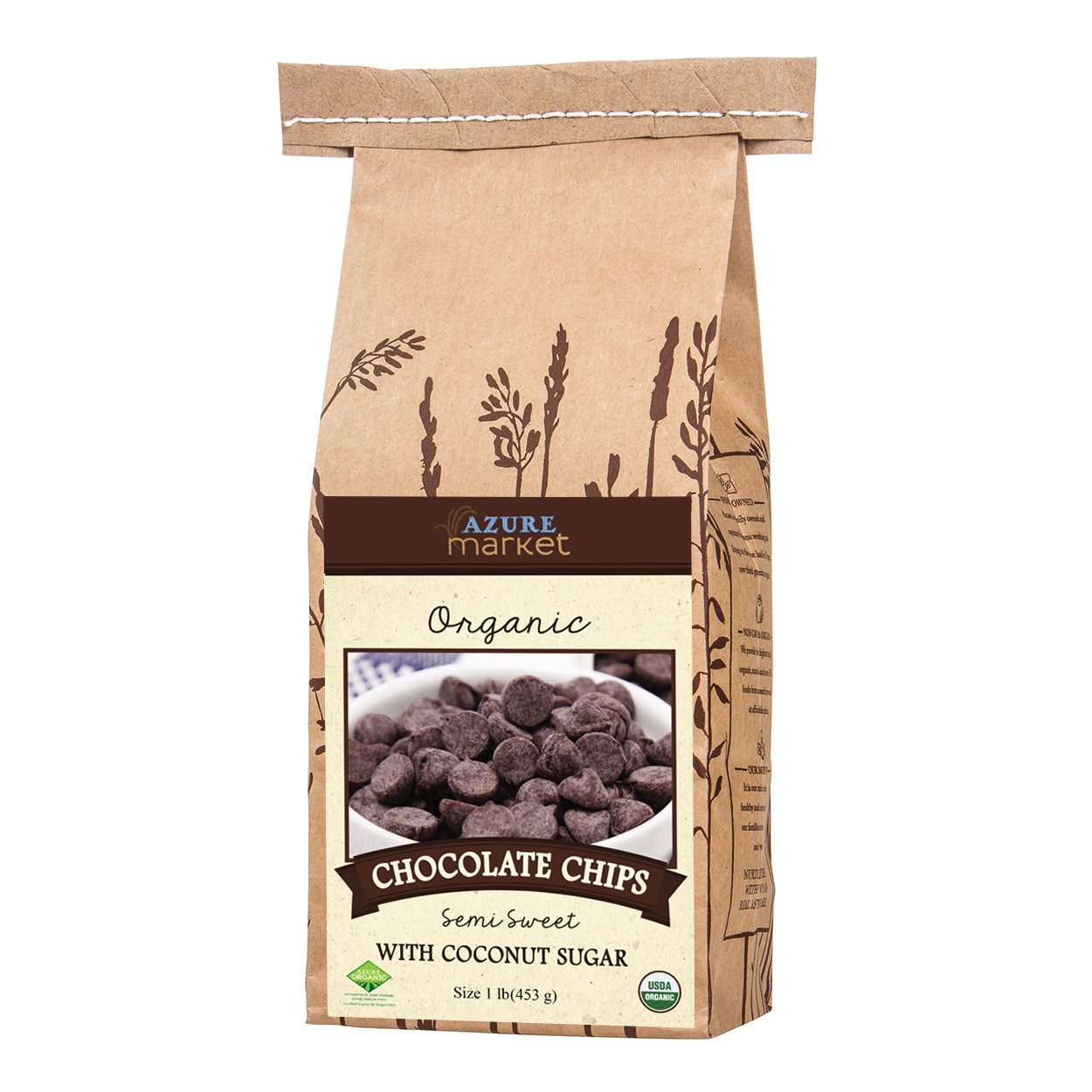 Azure Market Organics Chocolate Chips, Semi Sweet, Coconut Sugar, Orga