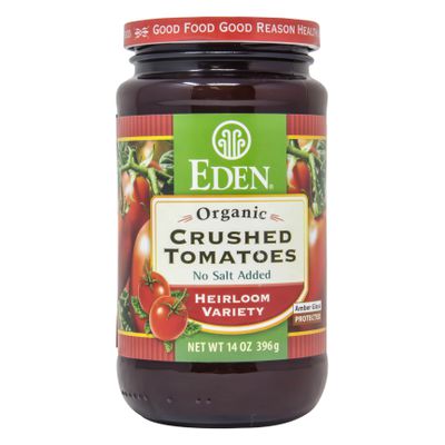 Eden Foods Crushed Tomatoes, Organic in Amber Glass
