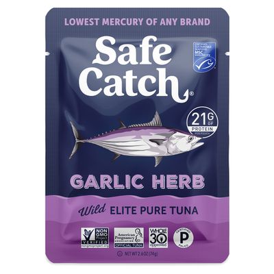 Safe Catch Tuna, Wild, Garlic Herb, Elite, Pouch
