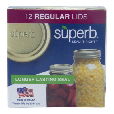 Superb Canning Lids, Mason, Regular
