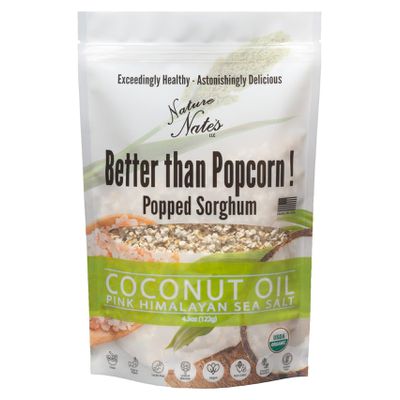 Nature Nate's Popped Sorghum, Coconut Oil and Pink Himalayan, Organic