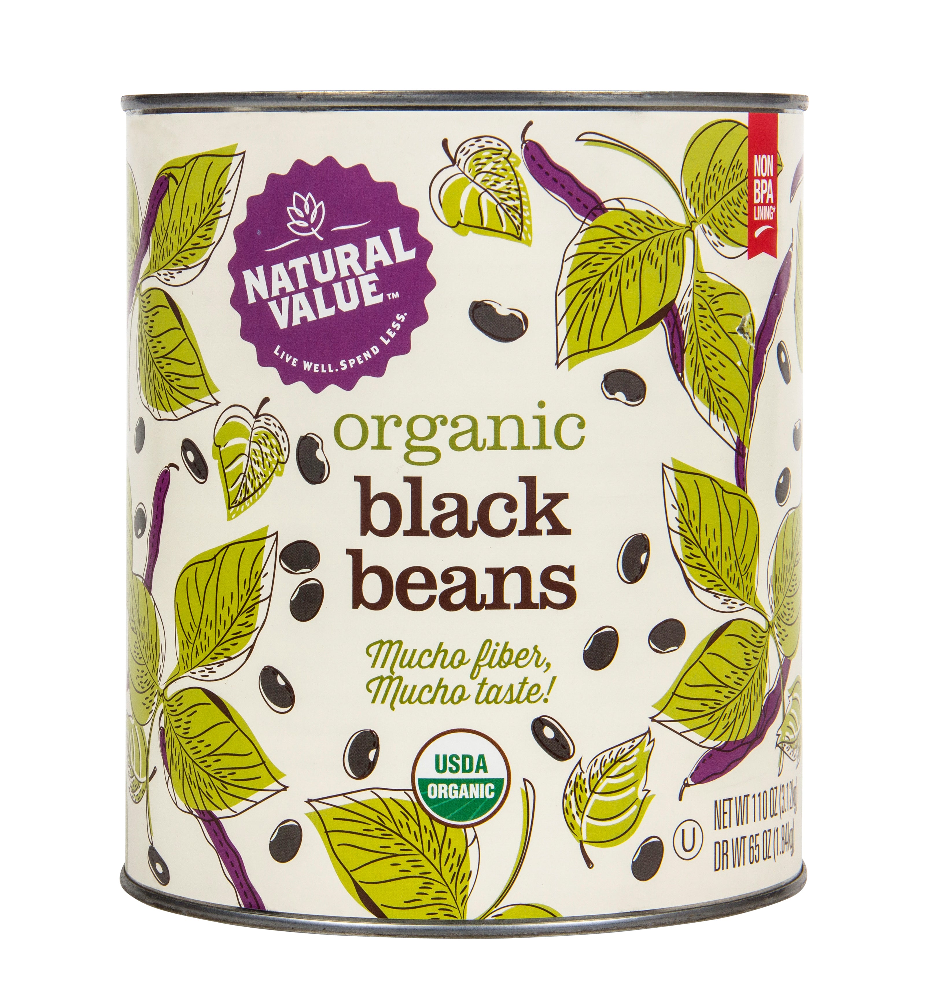 Natural Value Black Beans (BIG can), Organic – Manna Harvest