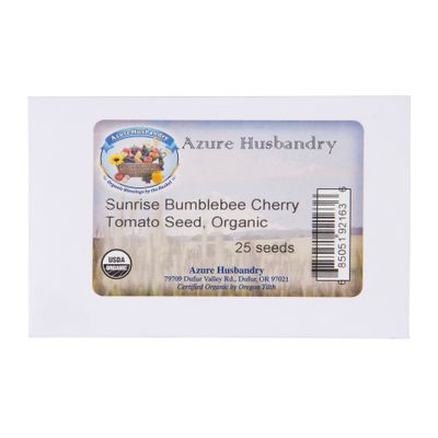 Azure Husbandry Sunrise Bumblebee Cherry Tomato Seed, Organic