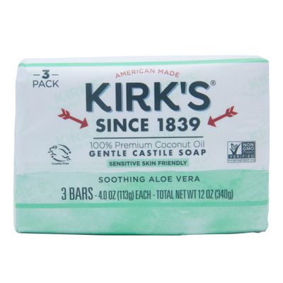 Kirk's Bar Soap, Gentle Castile, Soothing Aloe Vera