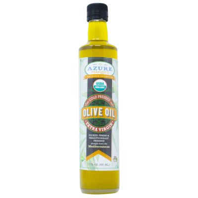 Azure Market Organics Olive Oil, Extra Virgin, Cold Pressed, Organic