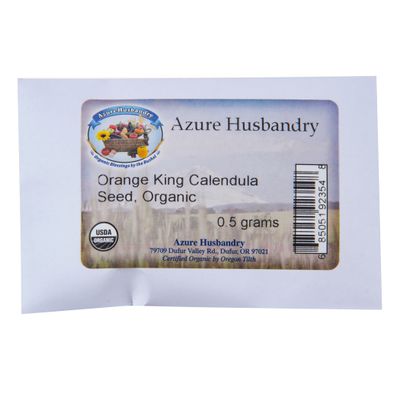 Azure Husbandry Orange King Calendula Seed, Organic