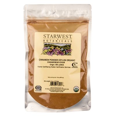 Starwest Cinnamon, Ceylon, Powder, Organic