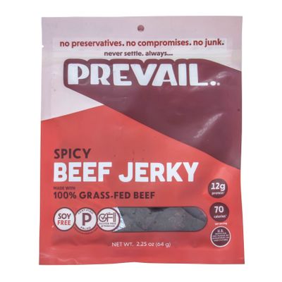 PREVAIL Beef Jerky, Spicy, 100% Grass-Fed