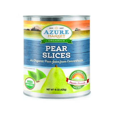 Azure Market Organics Pear Slices in Real Fruit Juice, Organic