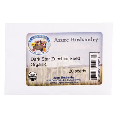 Azure Husbandry Dark Star Zucchini Seed, Organic