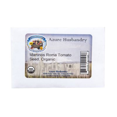 Azure Husbandry Martinos Roma Tomato Seed, Organic