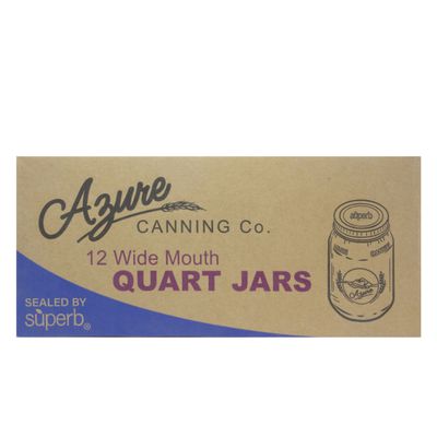 Azure Canning Co. Canning Jars, Quart, Wide Mouth (with lids & bands)