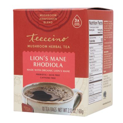 Teeccino Lion's Mane Rhodiola, Mushroom Herbal Tea