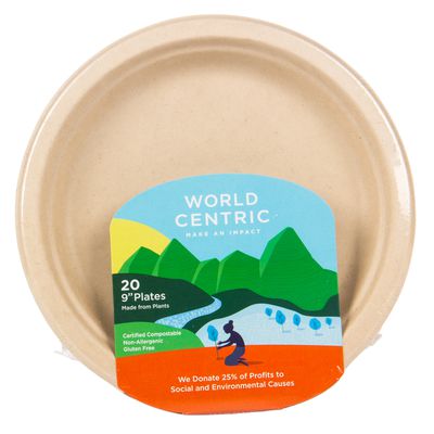 World Centric Plates, Compostable, 9 in