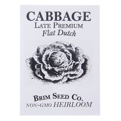 Brim Seed Co. Cabbage, Late Premium, Flat Dutch Heirloom Seed