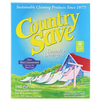 Country Save Laundry Detergent, Powder, Box 160 frontloads/80 toploads