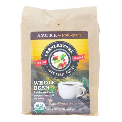 Azure Market Organics Coffee Whole Bean, Cornerstone Dark Roast, Organic