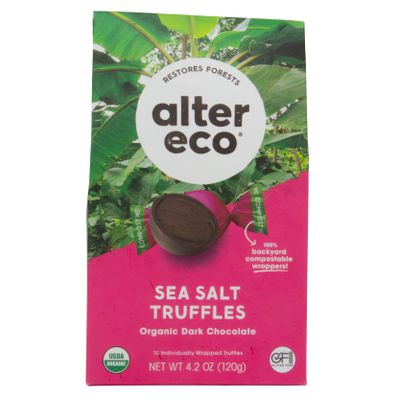 Alter Eco Dark Chocolate Truffles, Sea Salt, Organic