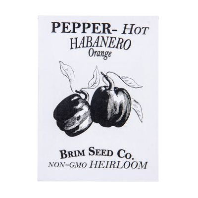 Brim Seed Co. Pepper, Hot Habanero Heirloom Seed, Orange