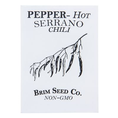 Brim Seed Co. Pepper, Hot Serrano Chili Seed