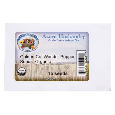 Azure Husbandry Golden Cal Wonder Pepper Seed, Organic