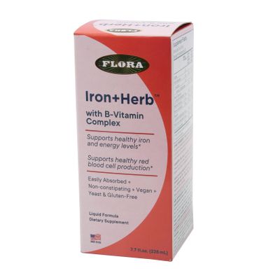 Flora Iron+Herb, Liquid Iron Supplement, Vegan