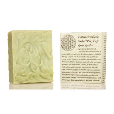 Clearwater Cultures Cultured Probiotic Herbal Healing Soap, Green Garden, Organic