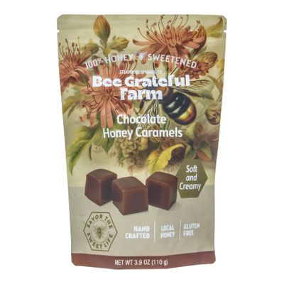 Bee Grateful Farm Honey Caramels, Chocolate