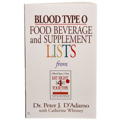 Books Blood Type O Food, Bev/Supplement Li