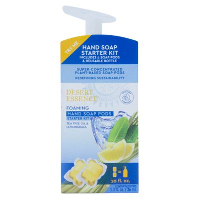 Desert Essence Foaming Hand Soap Pods Starter Kit, Lemongrass