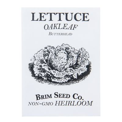 Brim Seed Co. Lettuce, Oakleaf Butterhead Heirloom Seed