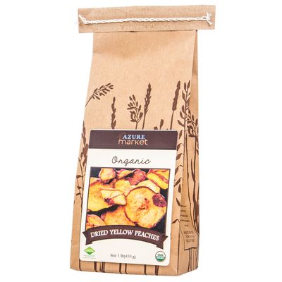 Azure Market Organics Peaches, Yellow, Dried, Organic