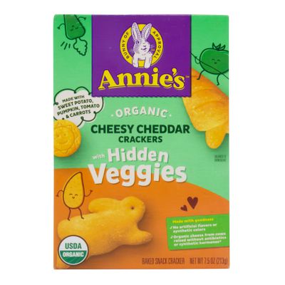 Annie's Cheddar Crackers, with Hidden Veggies, Organic