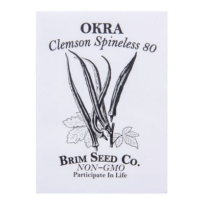 Brim Seed Co. Okra, Clemson Spineless 80 Seed