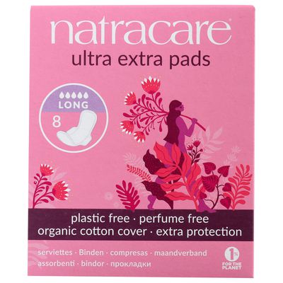 Natracare Ultra Extra Pads, Long with wings