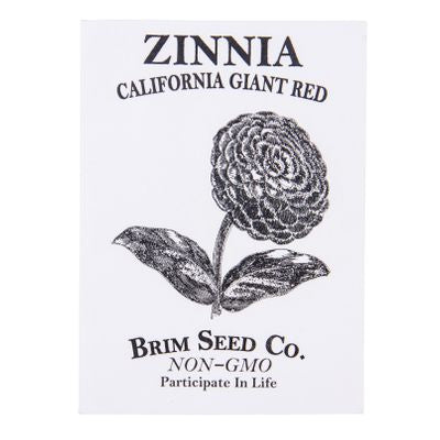 Brim Seed Co. Flower, Zinnia California Giant Red Seed