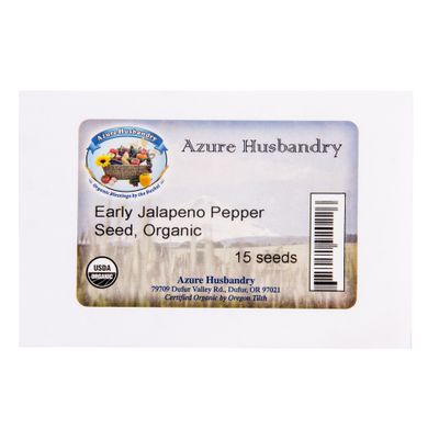 Azure Husbandry Early Jalapeno Pepper Seed, Organic