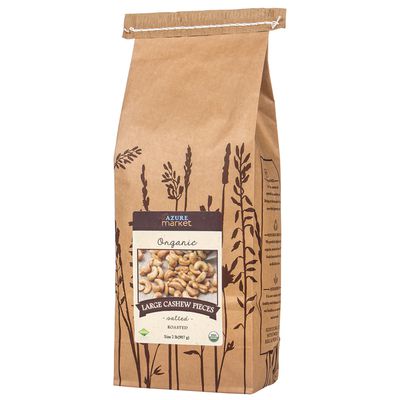 Azure Market Organics Cashews, Roasted, Large White Pieces, Salted, Organic