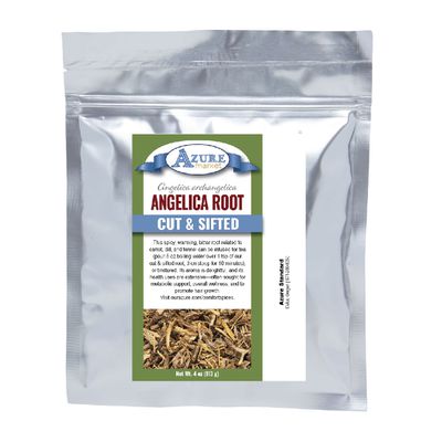 Azure Market Angelica Root, Cut & Sifted