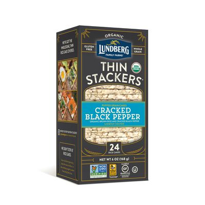 Lundberg Thin Stackers, Black Pepper, Organic