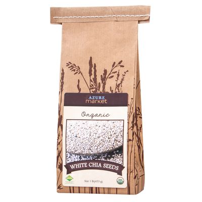 Azure Market Organics Chia Seeds, Whole, White, Organic