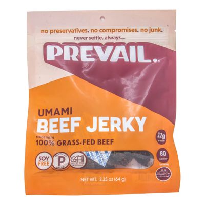 PREVAIL Beef Jerky, Umami, 100% Grass-Fed