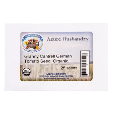 Azure Husbandry Granny Cantrell German Tomato Seed, Organic