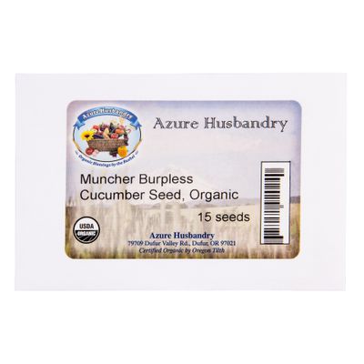 Azure Husbandry Muncher Burpless Cucumber Seed, Organic