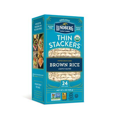 Lundberg Thin Stackers, Brown Rice, Organic Lightly Salted